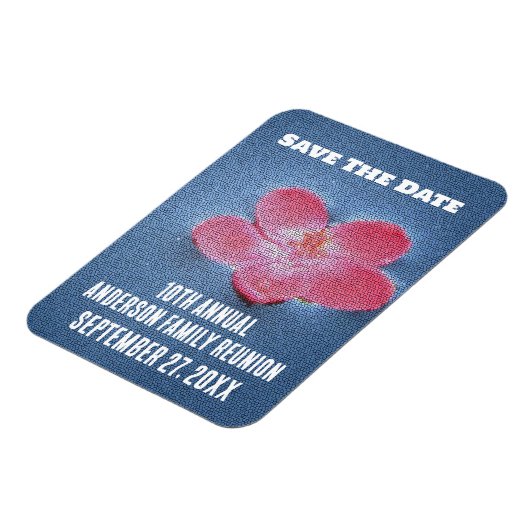 ファミリー懇親会ピンクブルーバケーションセーブ日付 マグネット (左側)
