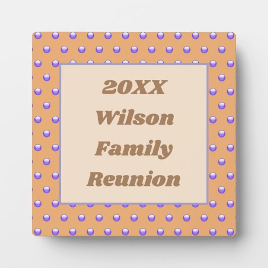 ファミリー懇親会ピーチブルー水玉模様イベント フォトプラーク (正面)