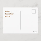 ファミリー懇親会ピーチ金ゴールド水玉模様サマー招待状 ポストカード (裏面)