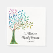 ファミリー懇親会ファミリーツパーソナライズされたリー スタンダードカクテルナプキン (正面)