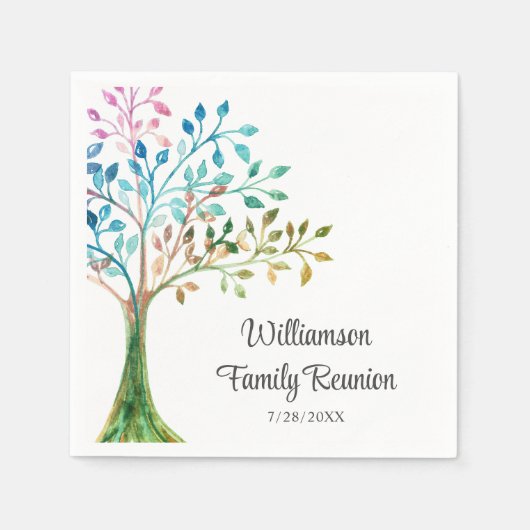 ファミリー懇親会ファミリーツパーソナライズされたリー スタンダードカクテルナプキン (正面)