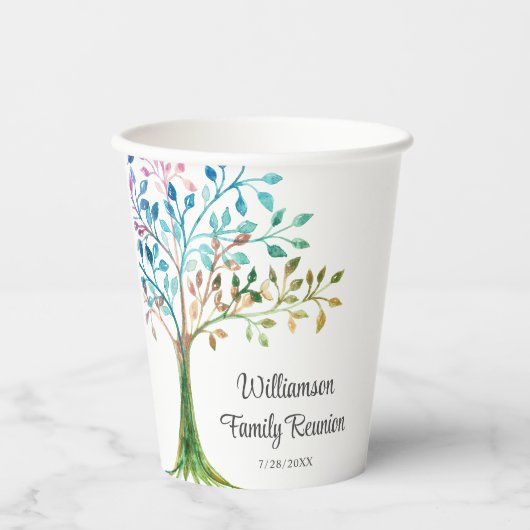ファミリー懇親会ファミリーツパーソナライズされたリー 紙コップ (正面)