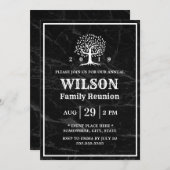 ファミリー懇親会ファミリーツモダンリーダークマーブル 招待状 (正面/裏面)