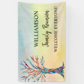 ファミリー懇親会ファミリーツリーウェルカムバナー 横断幕 (縦)