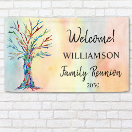 ファミリー懇親会ファミリーツリーウェルカムバナー 横断幕