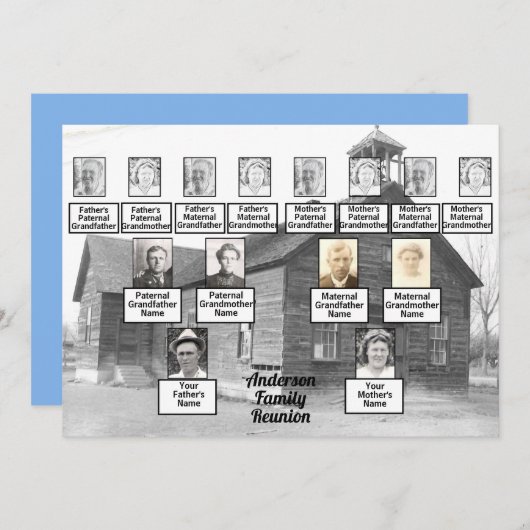 ファミリー懇親会ファミリーツリーオールド木造教会 招待状 (正面/裏面)