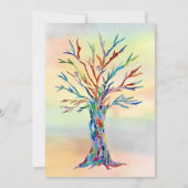 ファミリー懇親会ファミリーツリーカラフル招待状 招待状 (裏面)