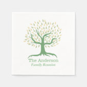 ファミリー懇親会ファミリーツリーグエレガントリーン スタンダードカクテルナプキン (正面)