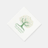 ファミリー懇親会ファミリーツリーグエレガントリーン スタンダードカクテルナプキン (角)