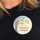 ファミリー懇親会ファミリーツリーネームクラシックラウンドスティ ラウンドシール