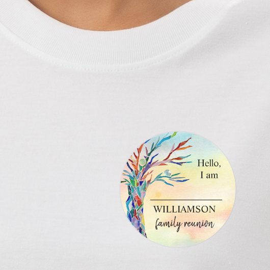 ファミリー懇親会ファミリーツリーネームクラシックラウンドスティ ラウンドシール