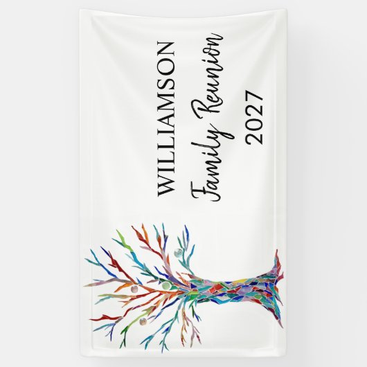 ファミリー懇親会ファミリーツリーバナー 横断幕 (縦)