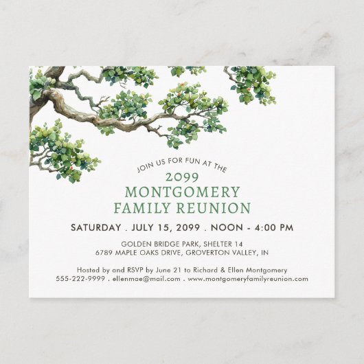 ファミリー懇親会ファミリーツリーブランチ ポストカード (正面)