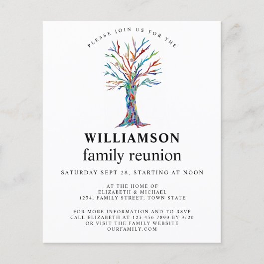 ファミリー懇親会ファミリーツリー招待状 チラシ (正面)