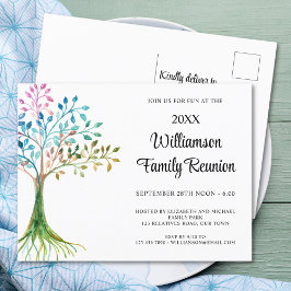 ファミリー懇親会ファミリーツリー インビテーションポストカード