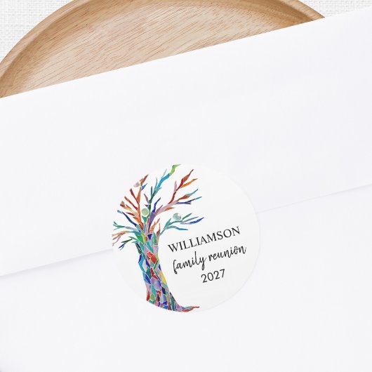 ファミリー懇親会ファミリーツリー ラウンドシール