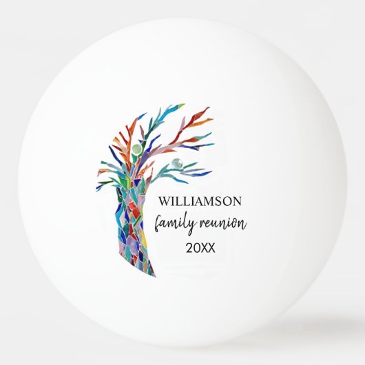 ファミリー懇親会ファミリーツリー 卓球ボール (裏面)