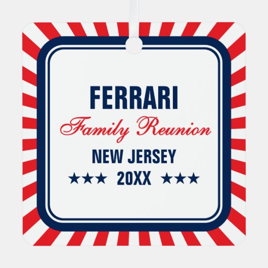 ファミリー懇親会フォトクリスマスオーナメント メタルオーナメント (正面)