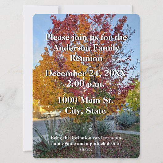 ファミリー懇親会フォトゲームカラフル秋ツリー (裏面)