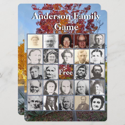 ファミリー懇親会フォトゲームカラフル秋ツリー (正面/裏面)