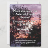 ファミリー懇親会フォトゲームパープルサンセットと木 (裏面)