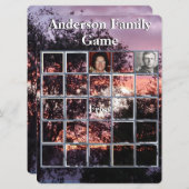 ファミリー懇親会フォトゲームパープルサンセットと木 (正面/裏面)