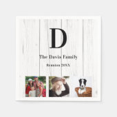 ファミリー懇親会フォトモノグラム素朴な木 スタンダードカクテルナプキン (正面)