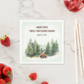 ファミリー懇親会フォレストキャンプファイアーグリーン スタンダードカクテルナプキン (インサイチュ)