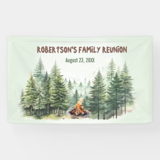 ファミリー懇親会フォレストキャンプファイアーグリーン 横断幕 (横)