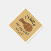 ファミリー懇親会フライドチキンレッグのドラムピクニック スタンダードカクテルナプキン (角)