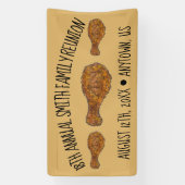 ファミリー懇親会フライドチキンレッグのドラムピクニック 横断幕 (縦)