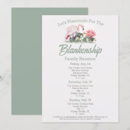 ファミリー懇親会フラミンゴアートトリプルデイトロピカル 招待状