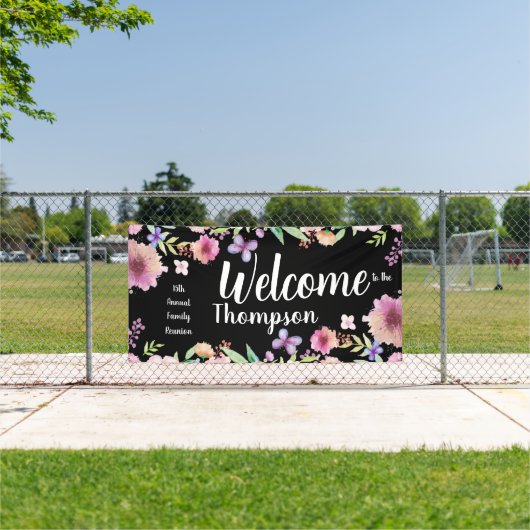 ファミリー懇親会フラワーバタフライバナー 横断幕 (インサイチュ)