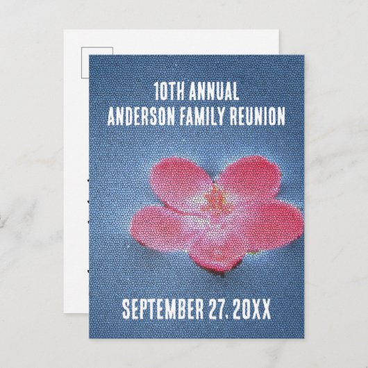 ファミリー懇親会フローラ年次休暇招待状 案内ポストカード (正面/裏面)