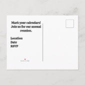 ファミリー懇親会フローラ年次休暇招待状 案内ポストカード (裏面)