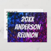 ファミリー懇親会ブライトネオンマーブル招待状 ポストカード (正面/裏面)