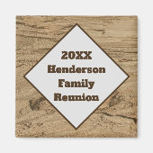 ファミリー懇親会ブラウンウッドグレインキープサケ マグネット (正面)