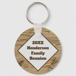 ファミリー懇親会ブラウンウッドグレインフォトキープサケ キーホルダー