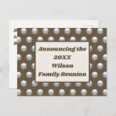 ファミリー懇親会ブラウンシルバー水玉模様発表 ポストカード (正面/裏面)