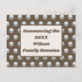 ファミリー懇親会ブラウンシルバー水玉模様発表 ポストカード (正面)