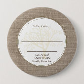 ファミリー懇親会ブラウンバーラップハロー 缶バッジ (正面)