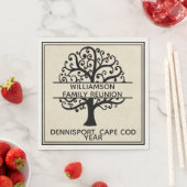 ファミリー懇親会ブラックファミリーツリーモダンスケッチ スタンダードランチョンナプキン (インサイチュ)