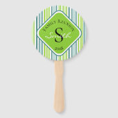 ファミリー懇親会ブルーとグリーンストライプ ハンドファン (正面)