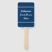 ファミリー懇親会ブルーとホワイトネーム年テンプレート ハンドファン (裏面)