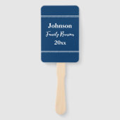 ファミリー懇親会ブルーとホワイトネーム年テンプレート ハンドファン (正面)