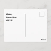 ファミリー懇親会ブルーパープル水玉模様招待状 ポストカード (裏面)