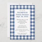 ファミリー懇親会ブルーホワイトバッファローチェックパーティー 招待状 (正面)