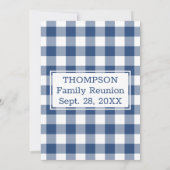 ファミリー懇親会ブルーホワイトバッファローチェックパーティー 招待状 (裏面)