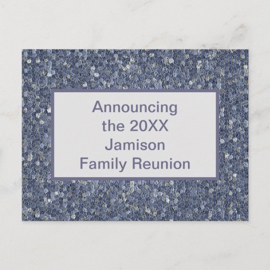 ファミリー懇親会ブルーモザイク招待状発表 ポストカード (正面)