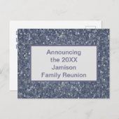 ファミリー懇親会ブルーモザイク招待状発表 ポストカード (正面/裏面)